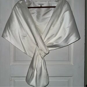 Calvin Klein Ivory Satin Shrug / Wrap
